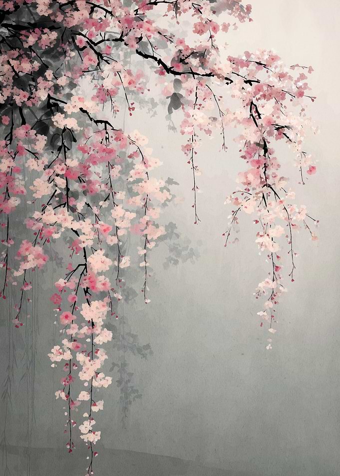 Cherry Blossom Branch Painting