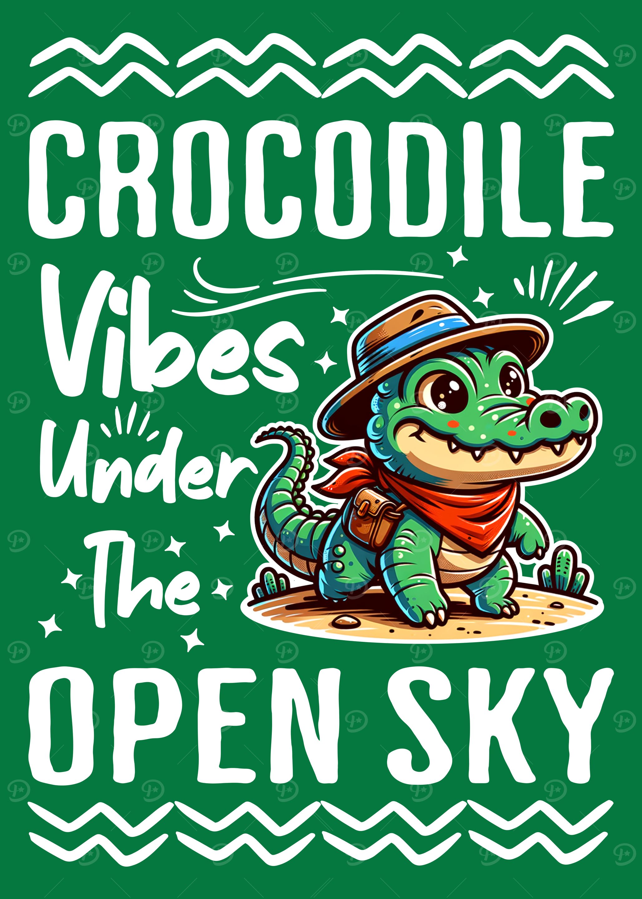 Crocodile Adventure Vibes Funny Kids Outdoor