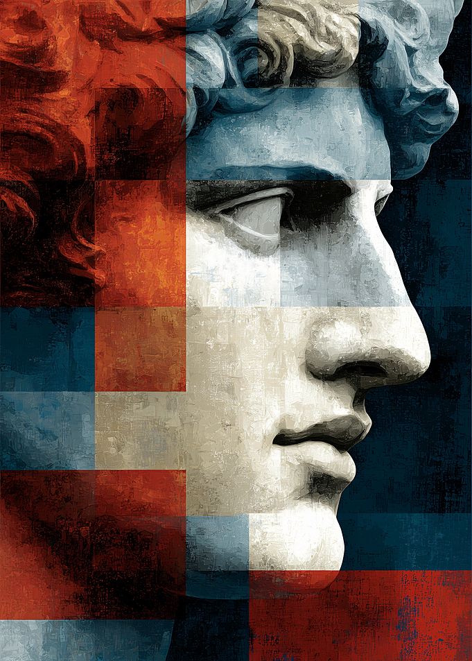 David Statue Abstract Portrait