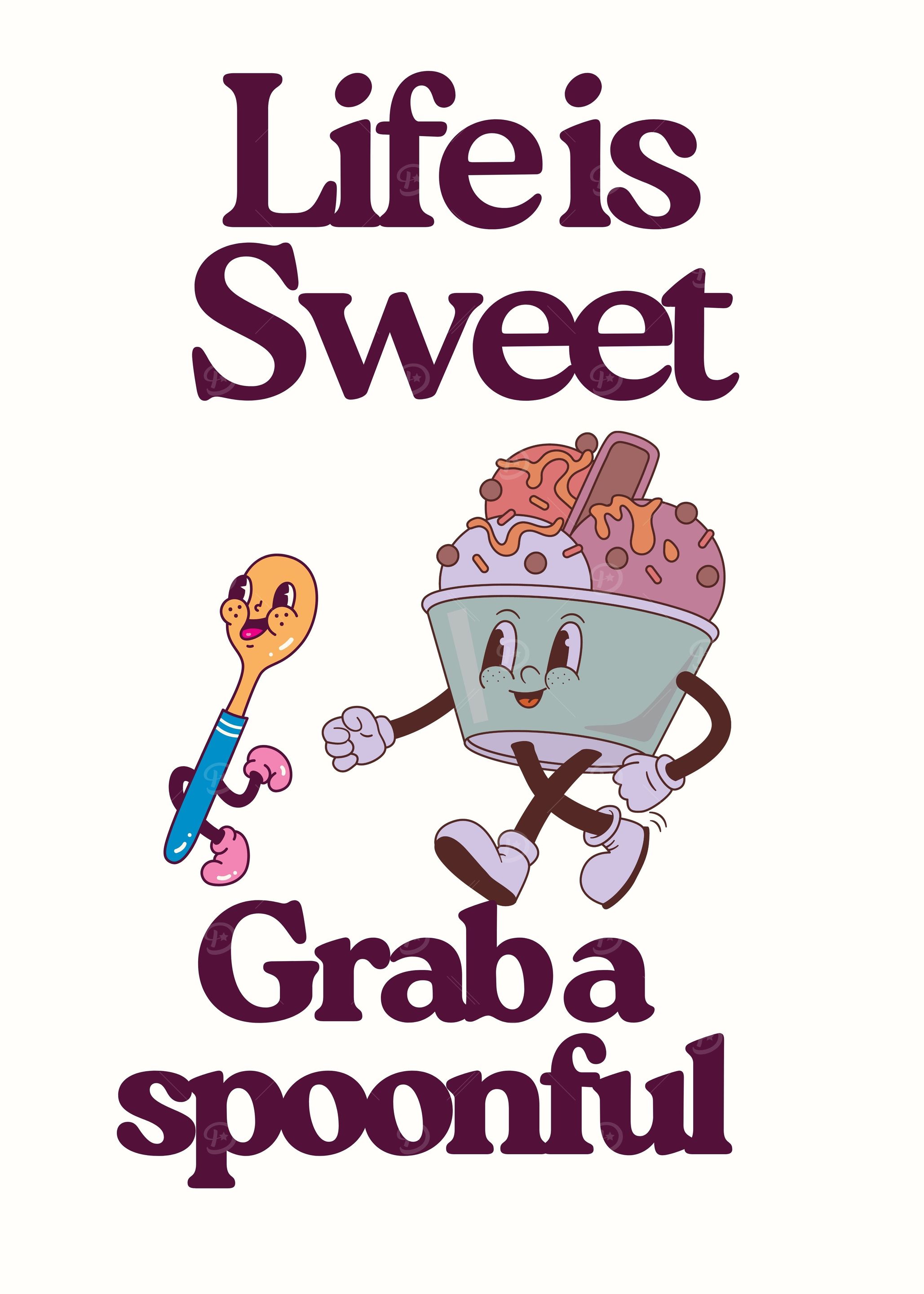 Life is Sweet: Cartoon Dessert Illustration