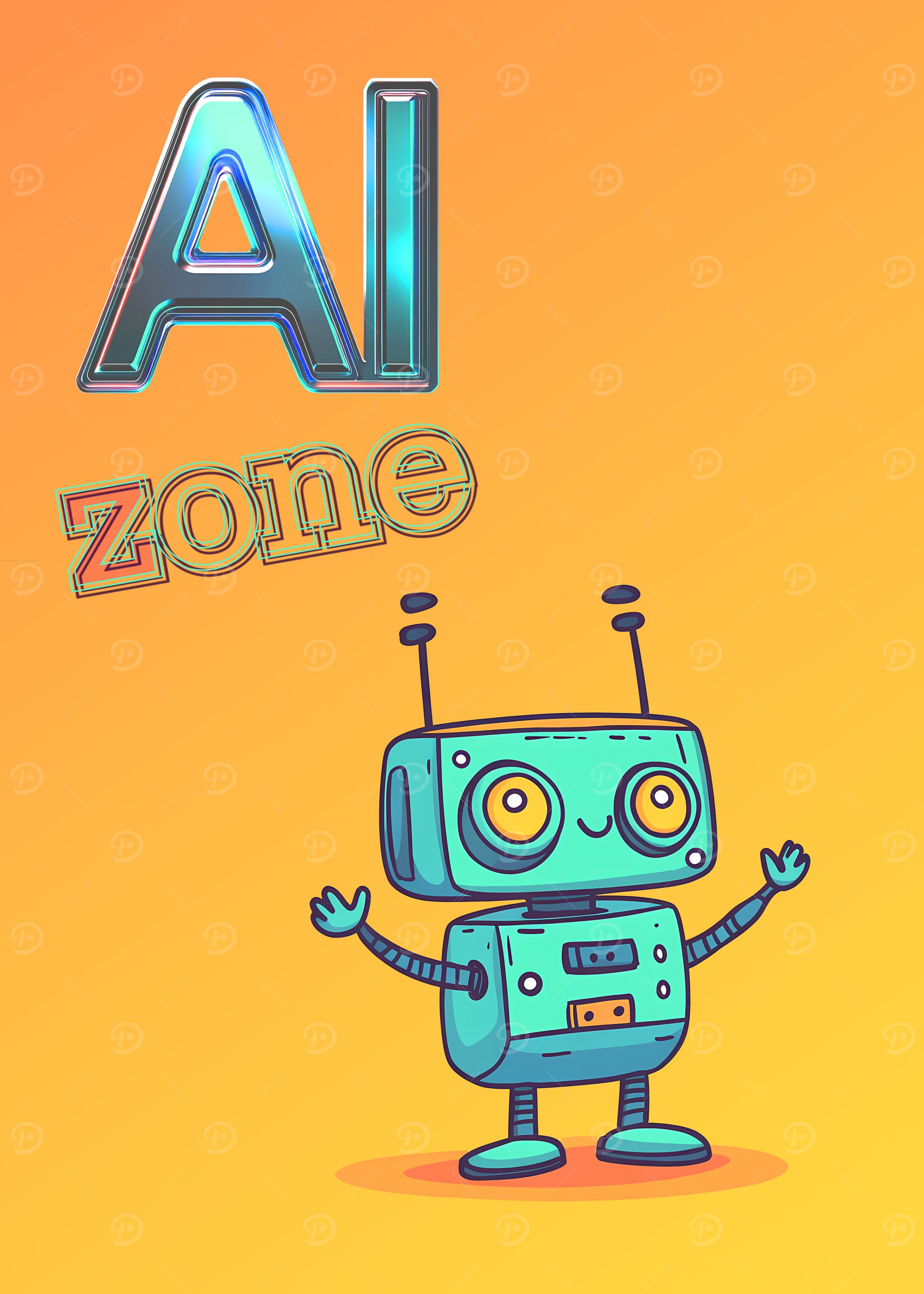 AI Zone with Cartoon Robot