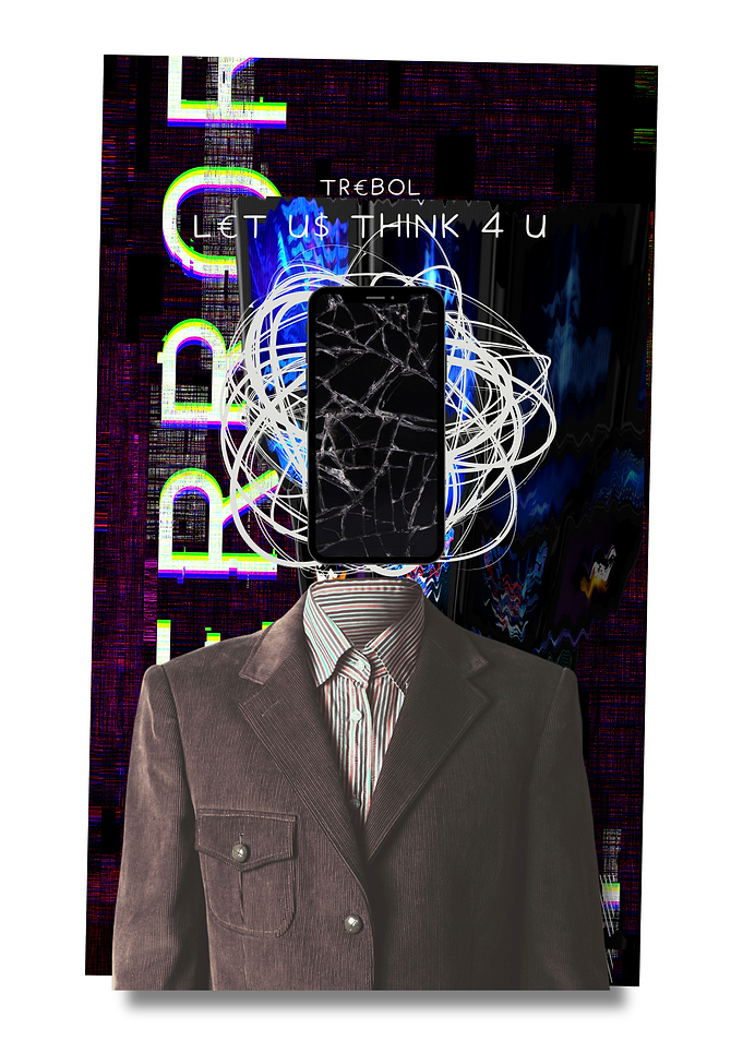 Abstract Figure with Phone Head