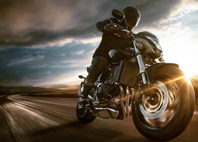 Motorcycle Rider on Open Road