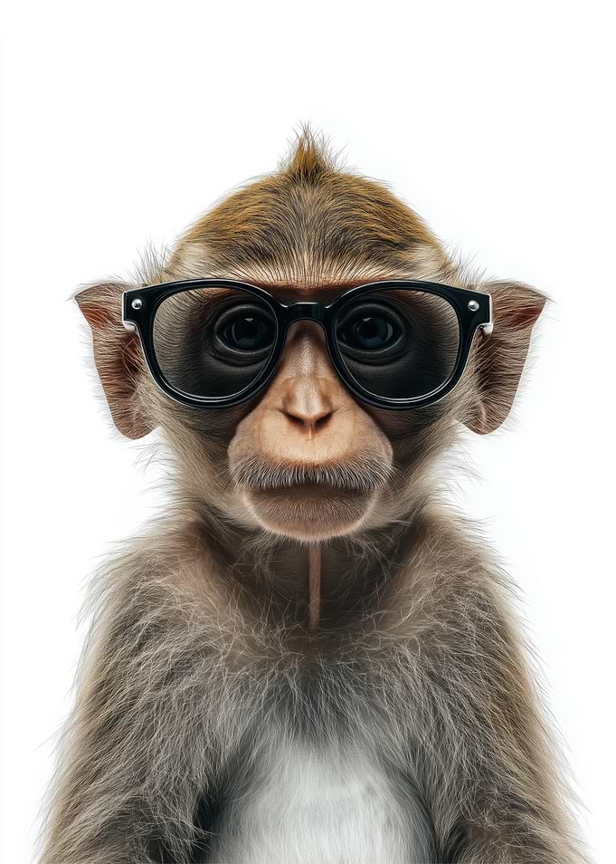 Cool Monkey with Sunglasses Portrait