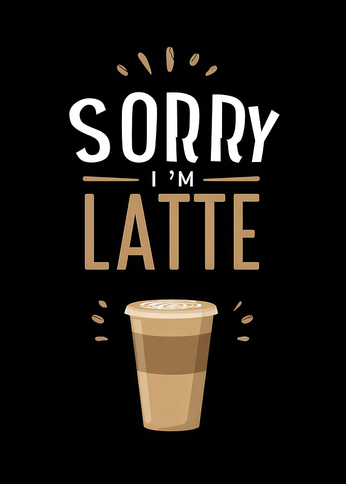 Sorry I'm Latte Coffee Cup
