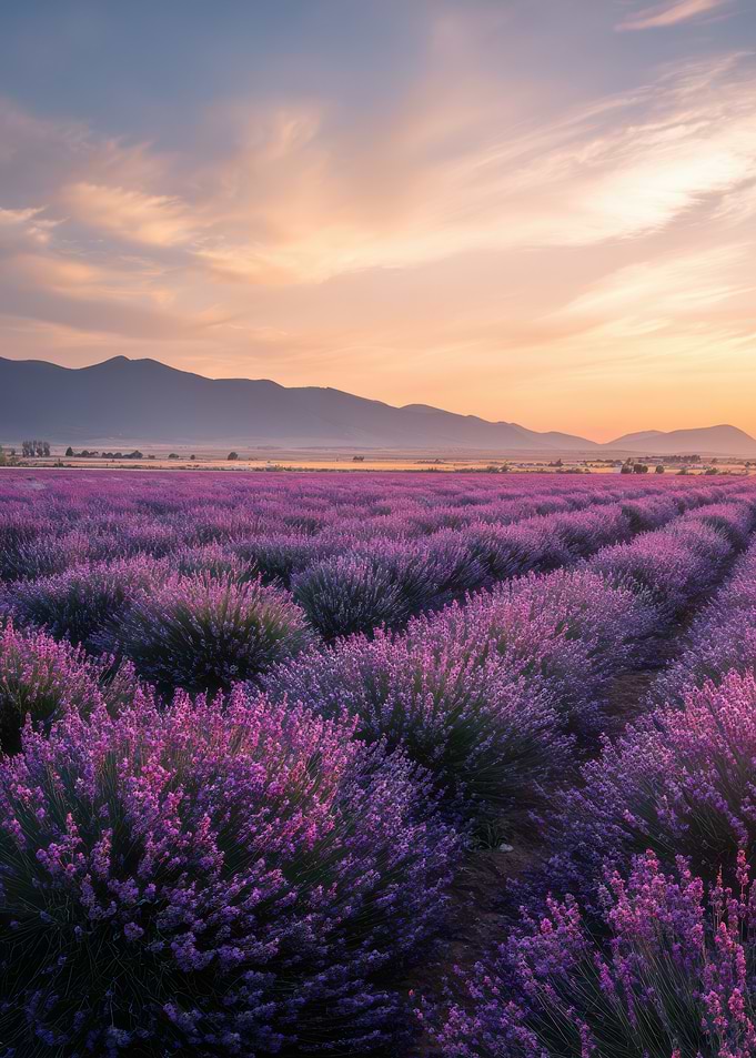 Lavender field at sunrise