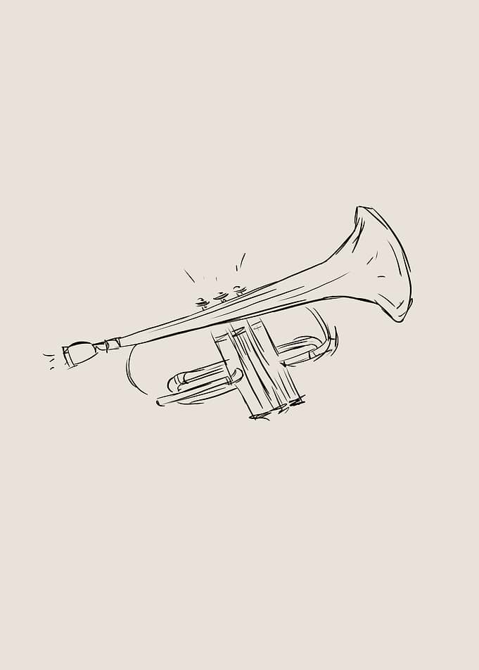 Flugelhorn Line Art