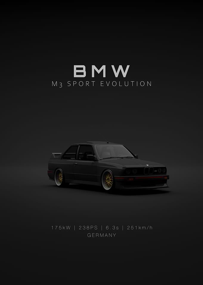 BMW M3 E30 Evo 3 Black Front - Specs