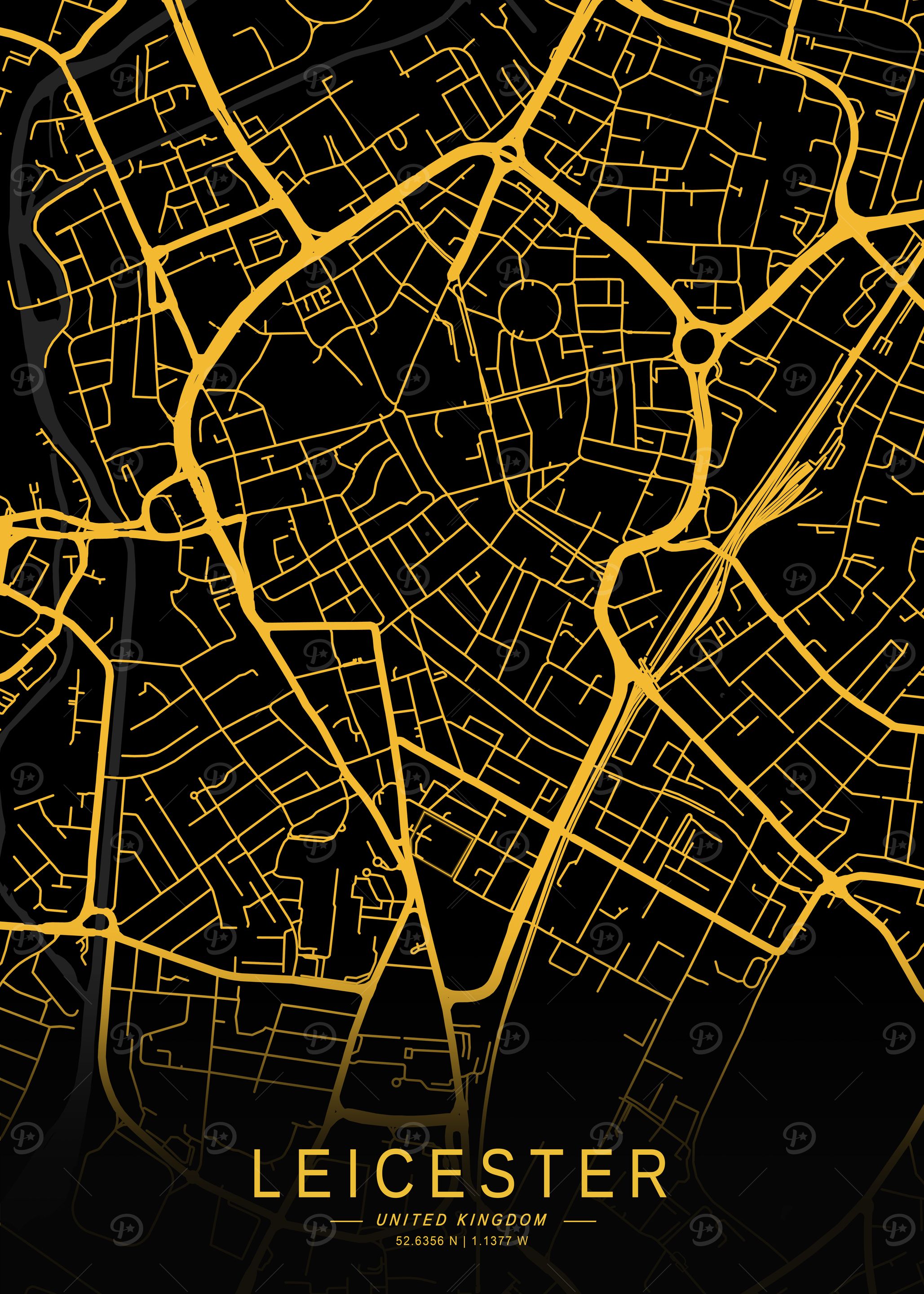 Golden Leicester City Map