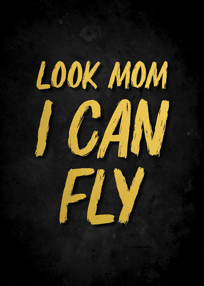 Look Mom I Can Fly Text Art
