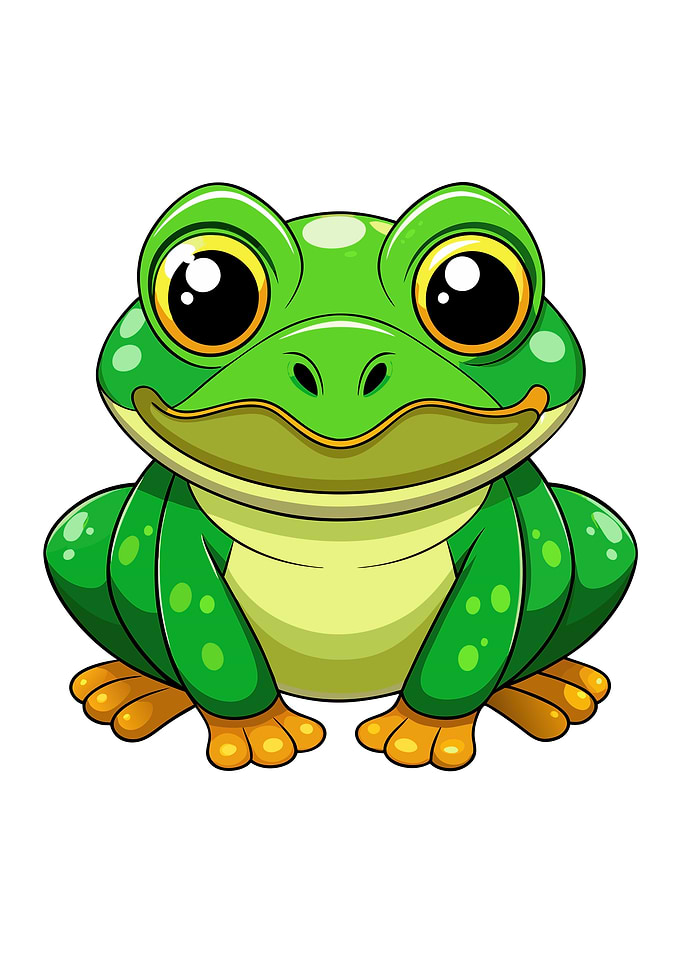Cartoon Green Frog Illustration