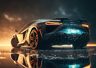 Sleek Car in Rain