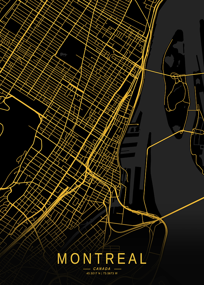 Golden Montreal City Map