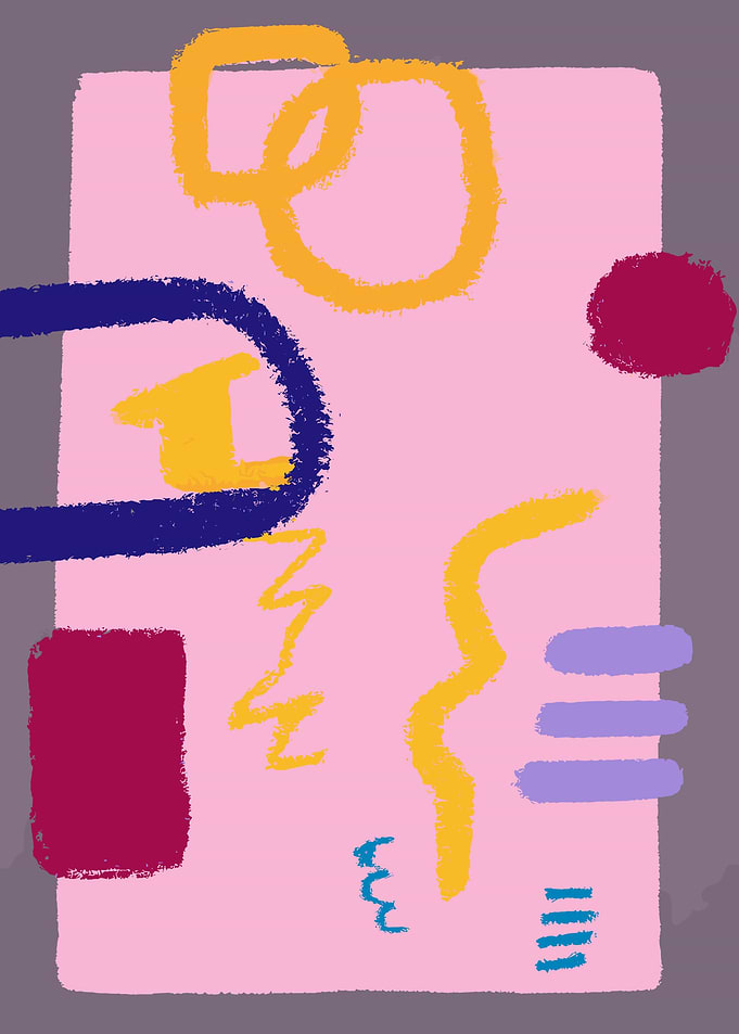 Abstract Shapes on Pink Background