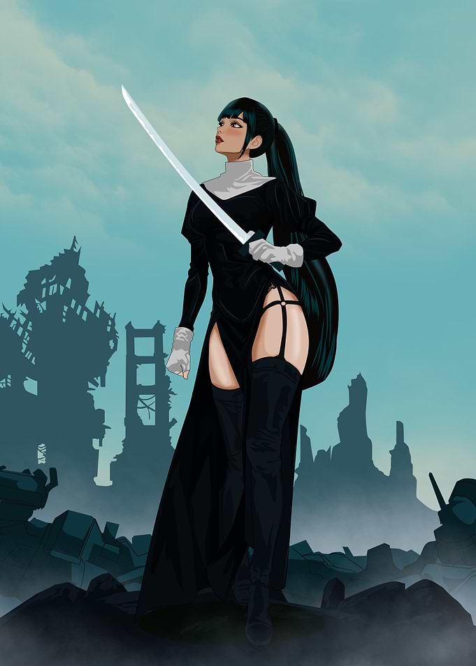 Nun eve Warrior with stellar Sword