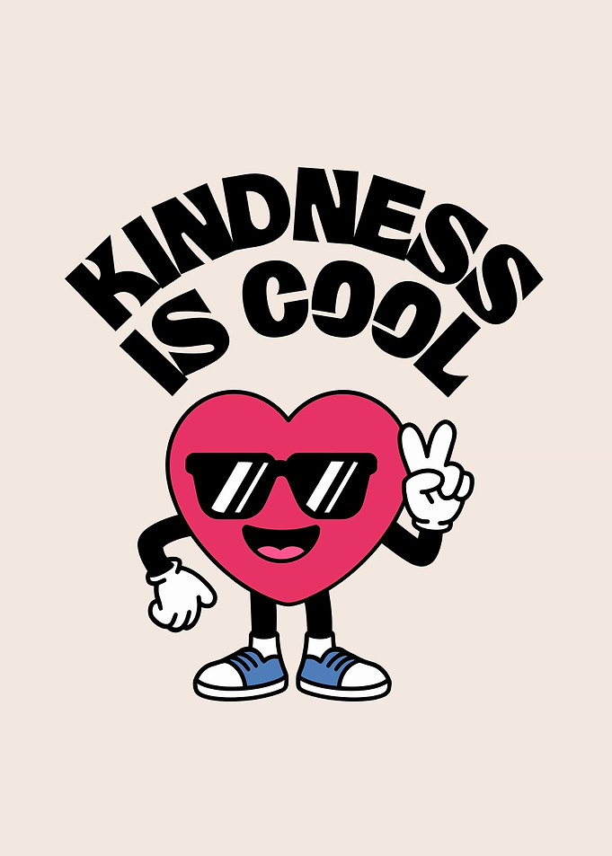 Kindness is Cool Cartoon Heart