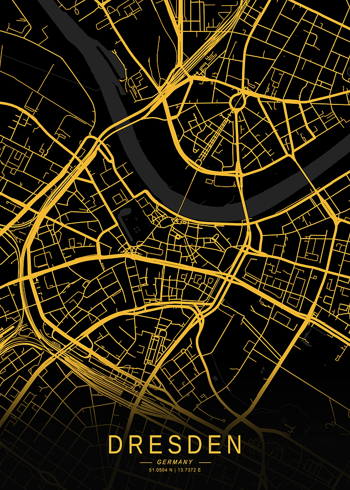 Golden Dresden City Map