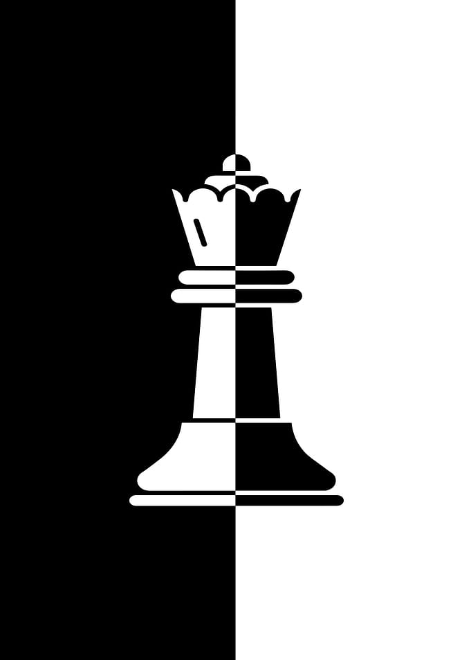Chess Queen Black and White