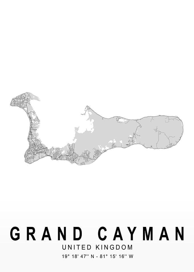 Grand Cayman Light Island Map