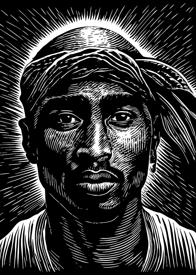 Tupac Shakur Portrait Black and White