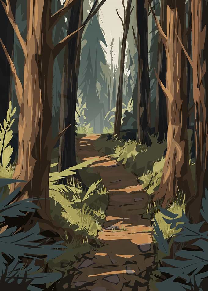 Forest Path Digital Painting