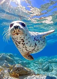 Seal underwater portrait