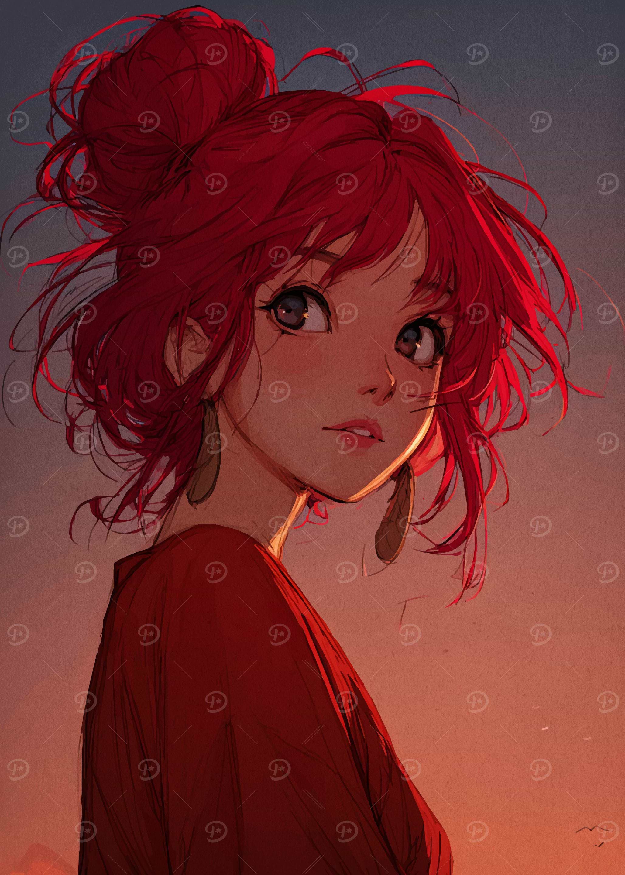 Red-haired woman portrait