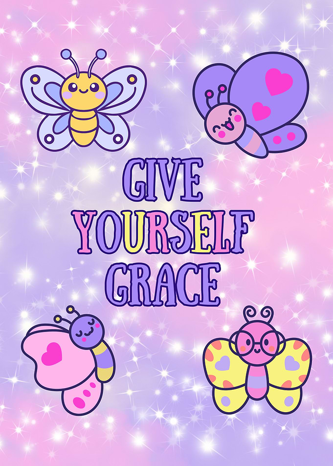 Give Yourself Grace Butterfly Art