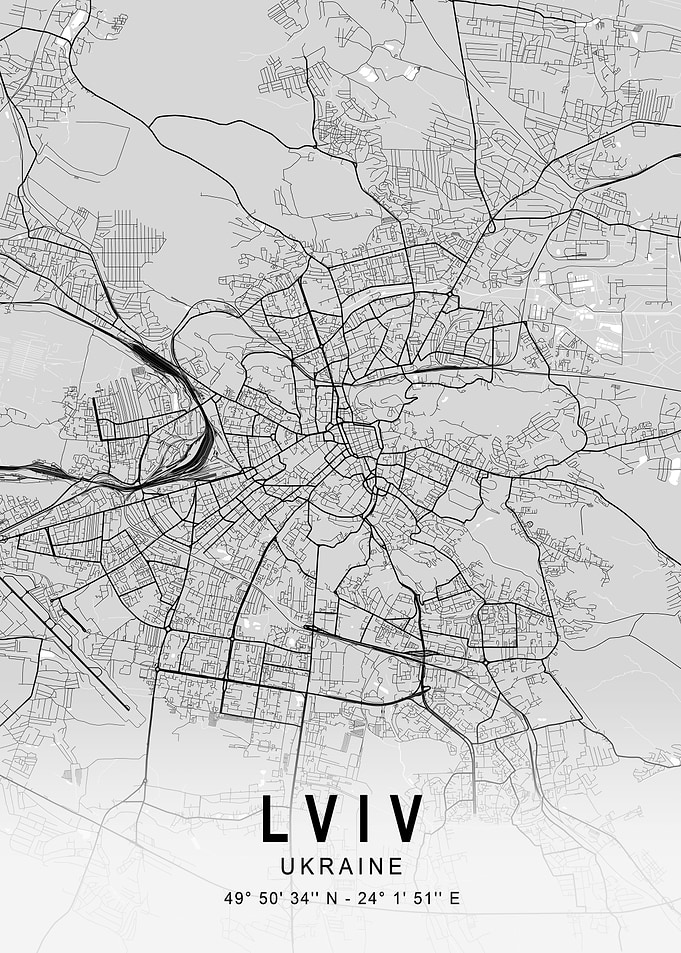 Lviv Light City Map