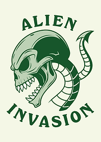 Alien Invasion Skull Graphic