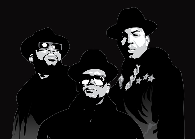 Run-DMC Black and White Portrait