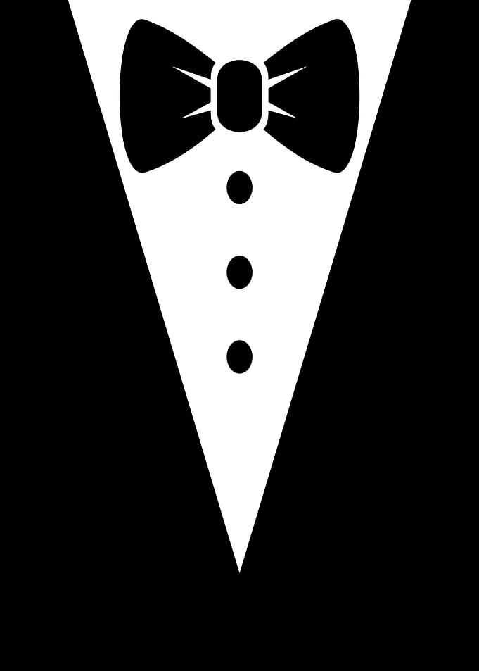 Black and White Tuxedo Illustration