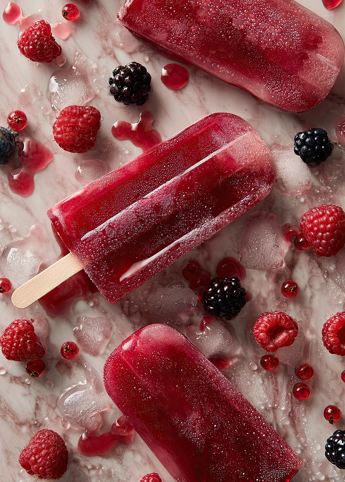 Berry Popsicles with Fresh Berries