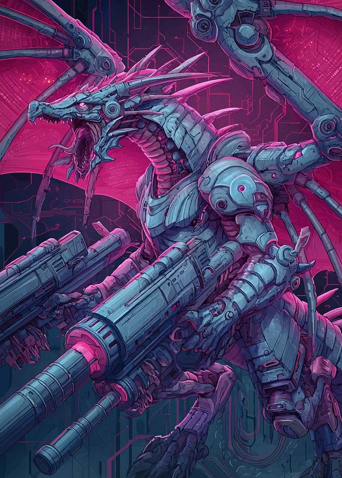Cyberpunk Dragon with Cannons