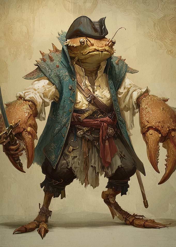 Crab Pirate Character Illustration