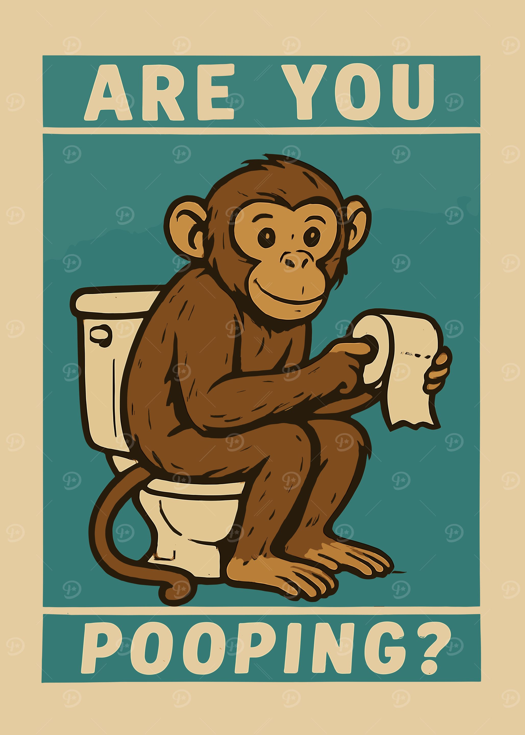 Monkey on Toilet - Are You Pooping?