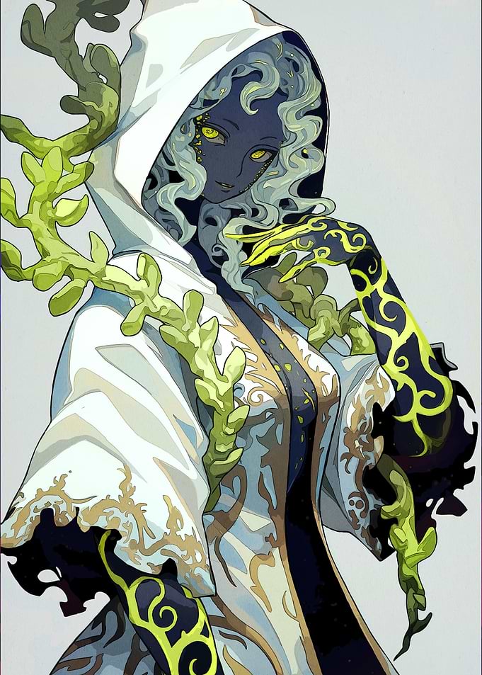 Mysterious hooded figure