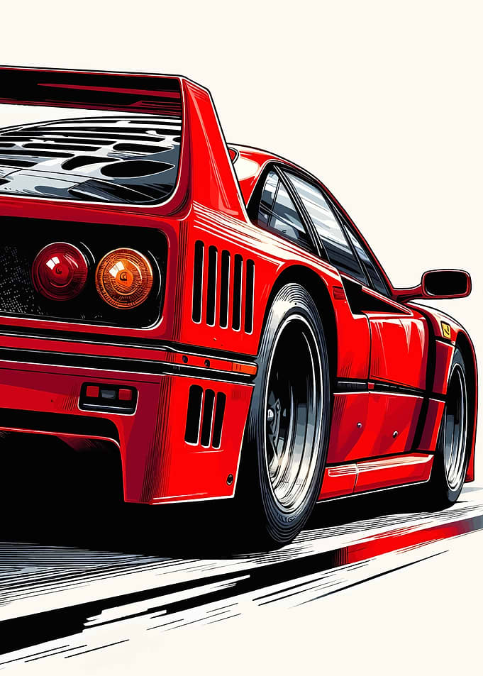 Red Sports Car Rear View