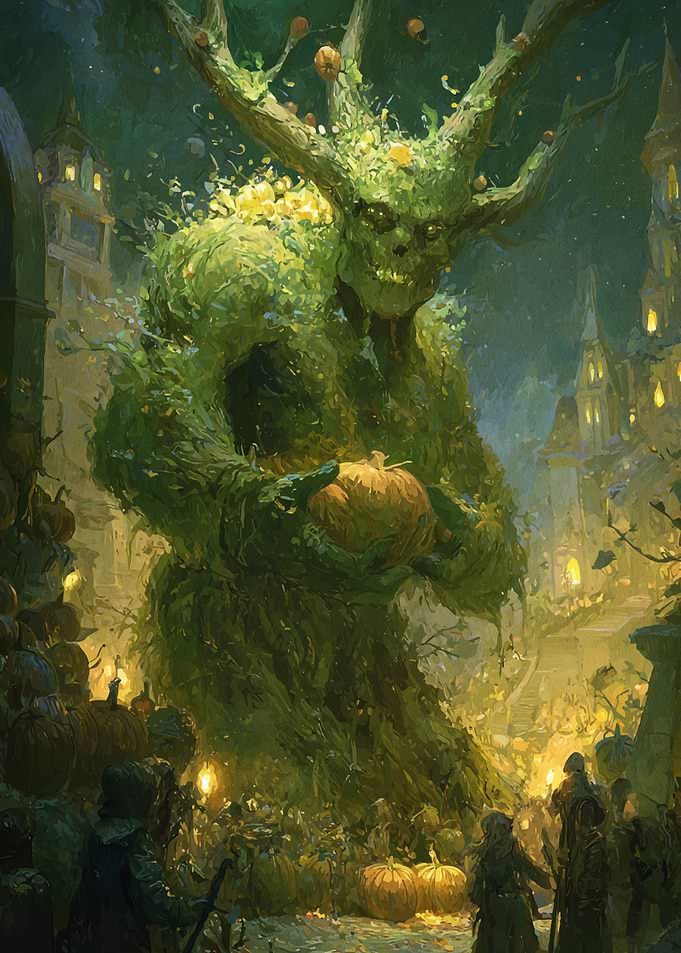 Autumnal Forest Giant with Pumpkin