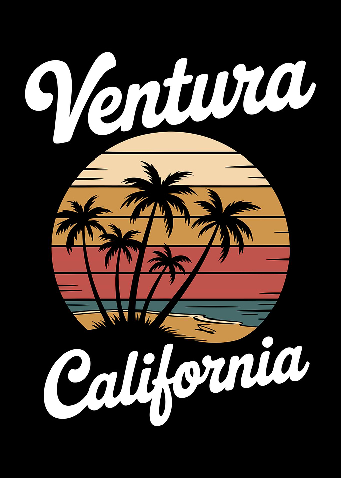 Ventura California Palm Trees Retro Design