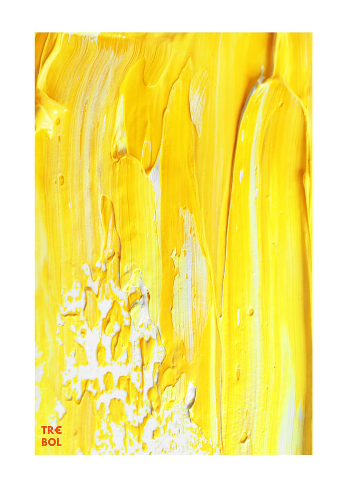 Abstract Yellow and White Paint Strokes