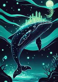 Glowing Whale Cityscape Crown