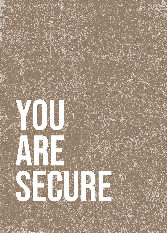 YOU ARE SECURE Affirmation Wall Art Confidence Booster Decor