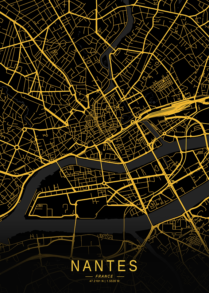 Golden Nantes City Map