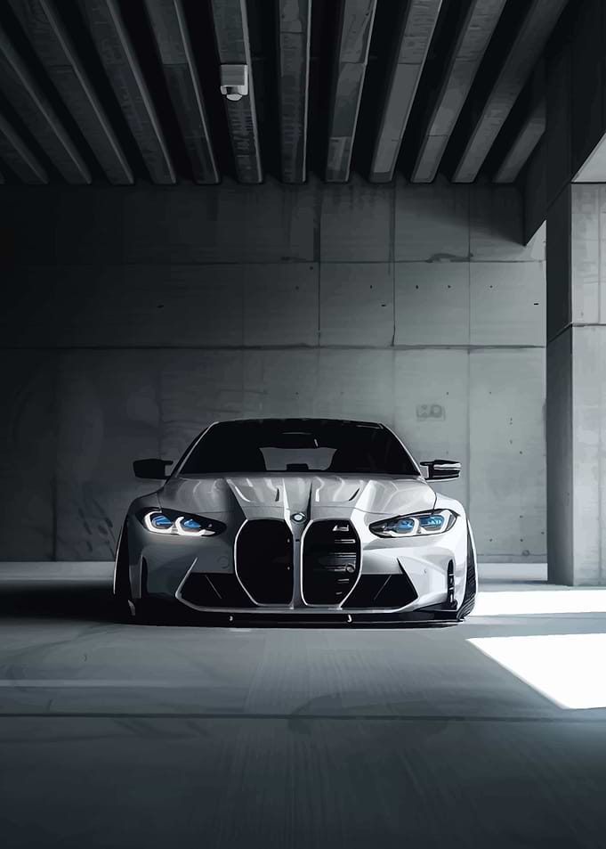 Sleek Silver BMW M3 Front View