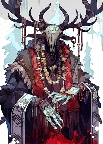 Forest Shaman Antler Skull
