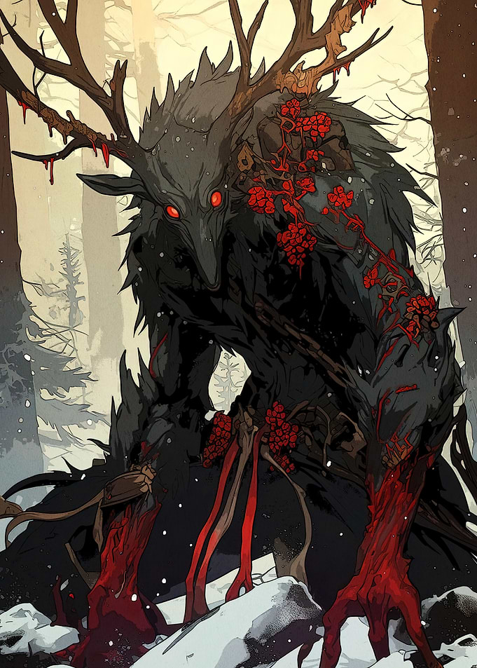 Forest Monster Antlers Berries