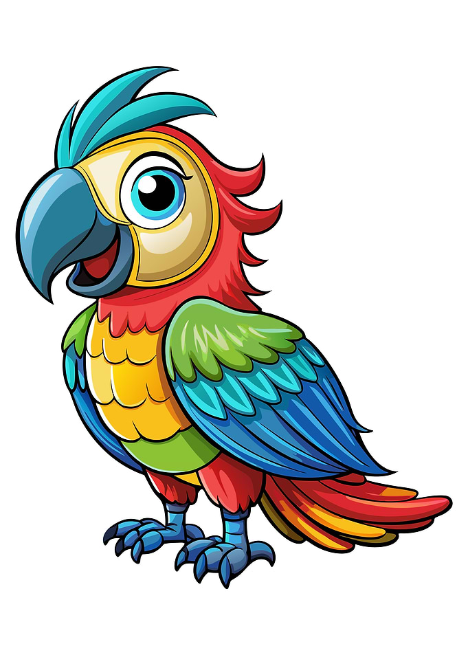 Cartoon Parrot Illustration