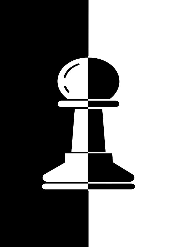 Chess Pawn Black and White