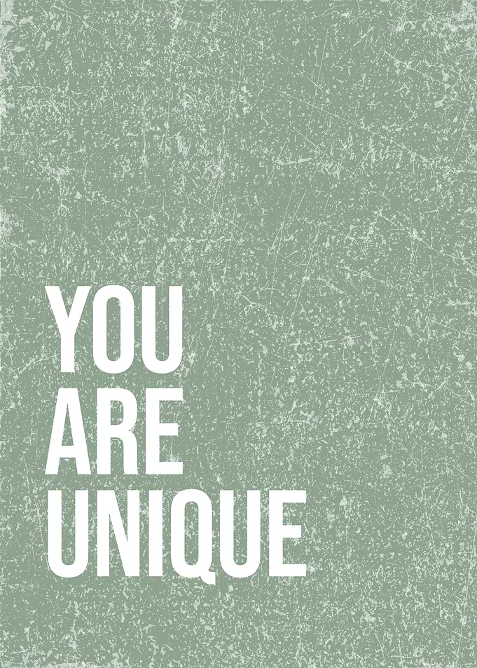 YOU ARE UNIQUE Self-Love Motivational Home Decor Wall Art